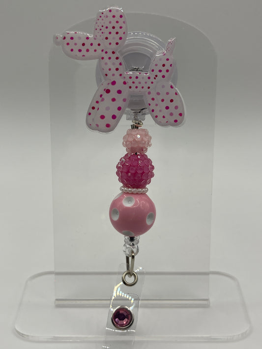 Balloon Dog- Pink Polka Dots