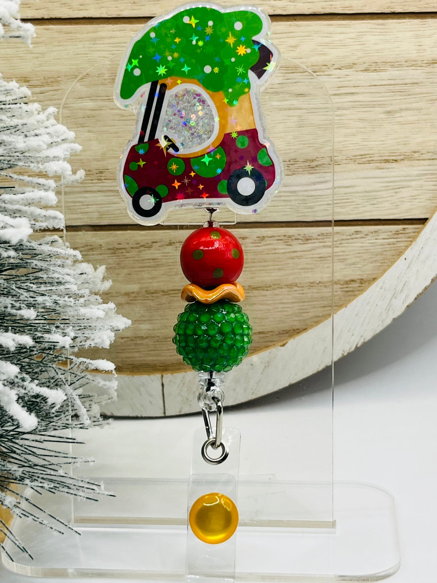 Polka Dot Car with Tree