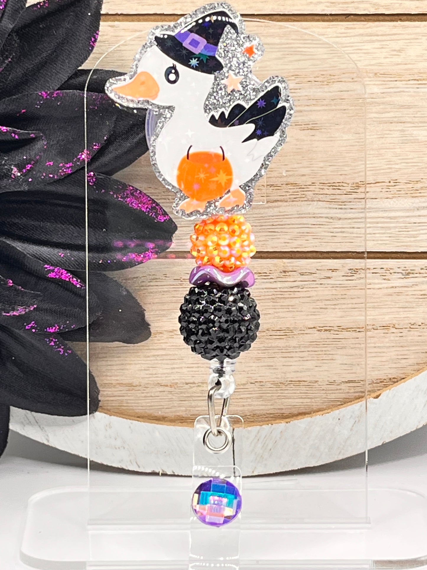 Witchy Goose-Silver Glitter