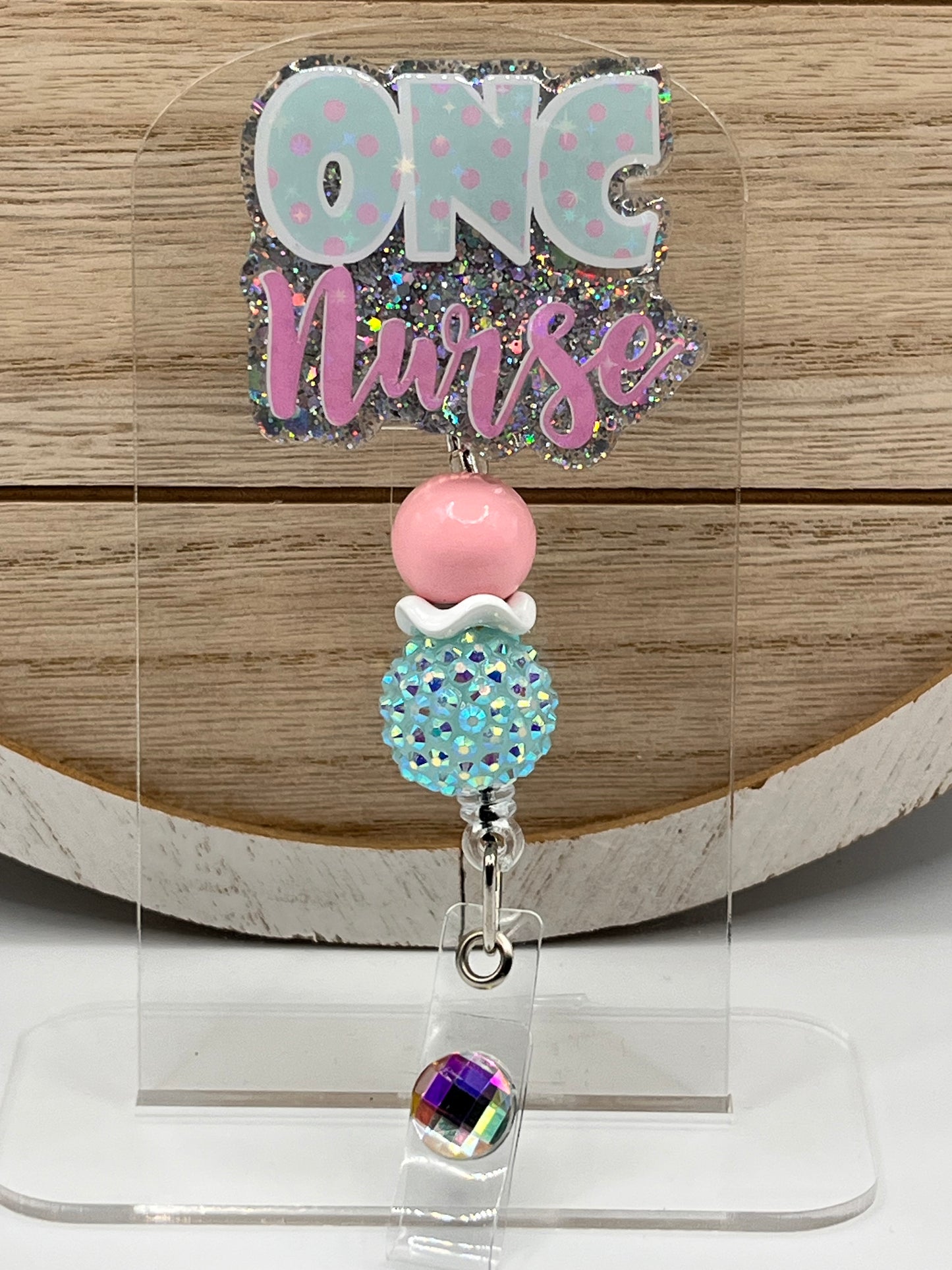 ONC Nurse-Blue Polka Dot