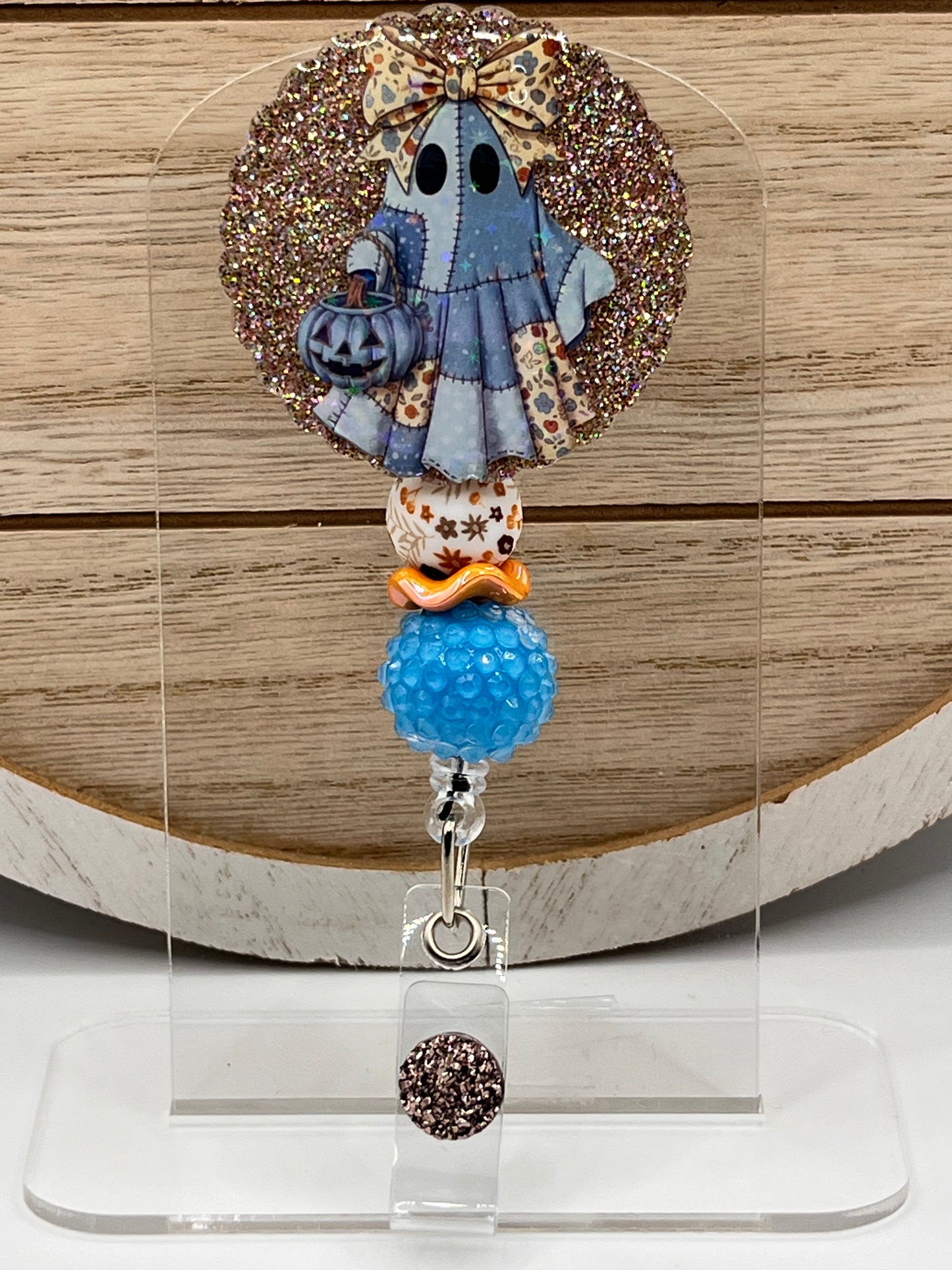 Denim Ghost- Scalloped Circle