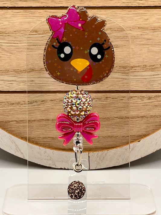 Turkey Face-Pink Bow