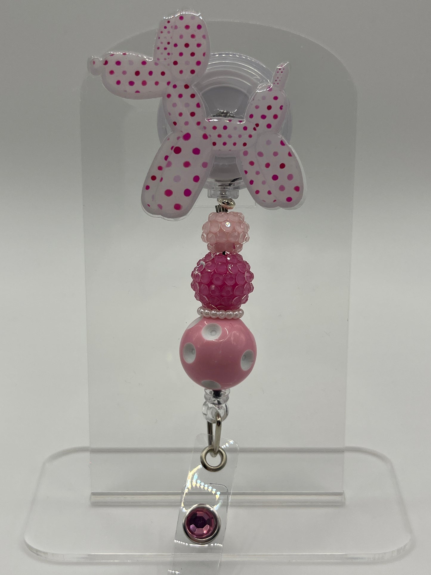 Balloon Dog- Pink Polka Dots