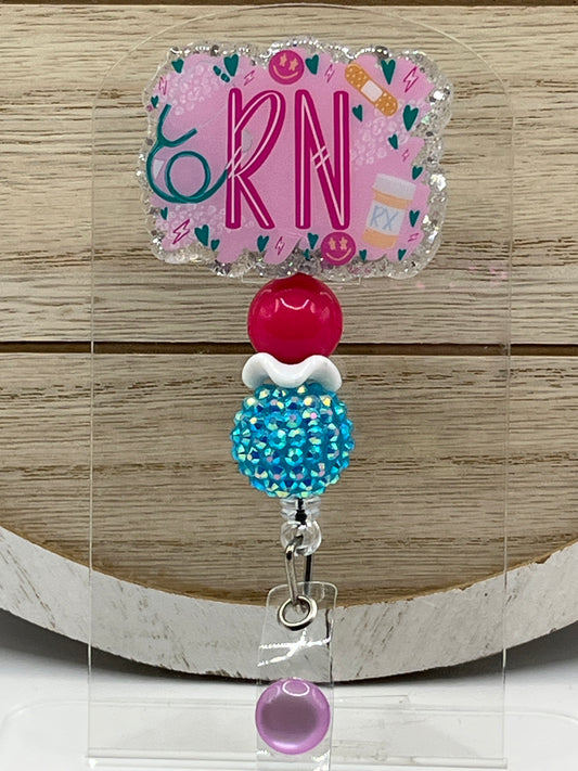 RN-Stethoscope, pill bottle, bandaid