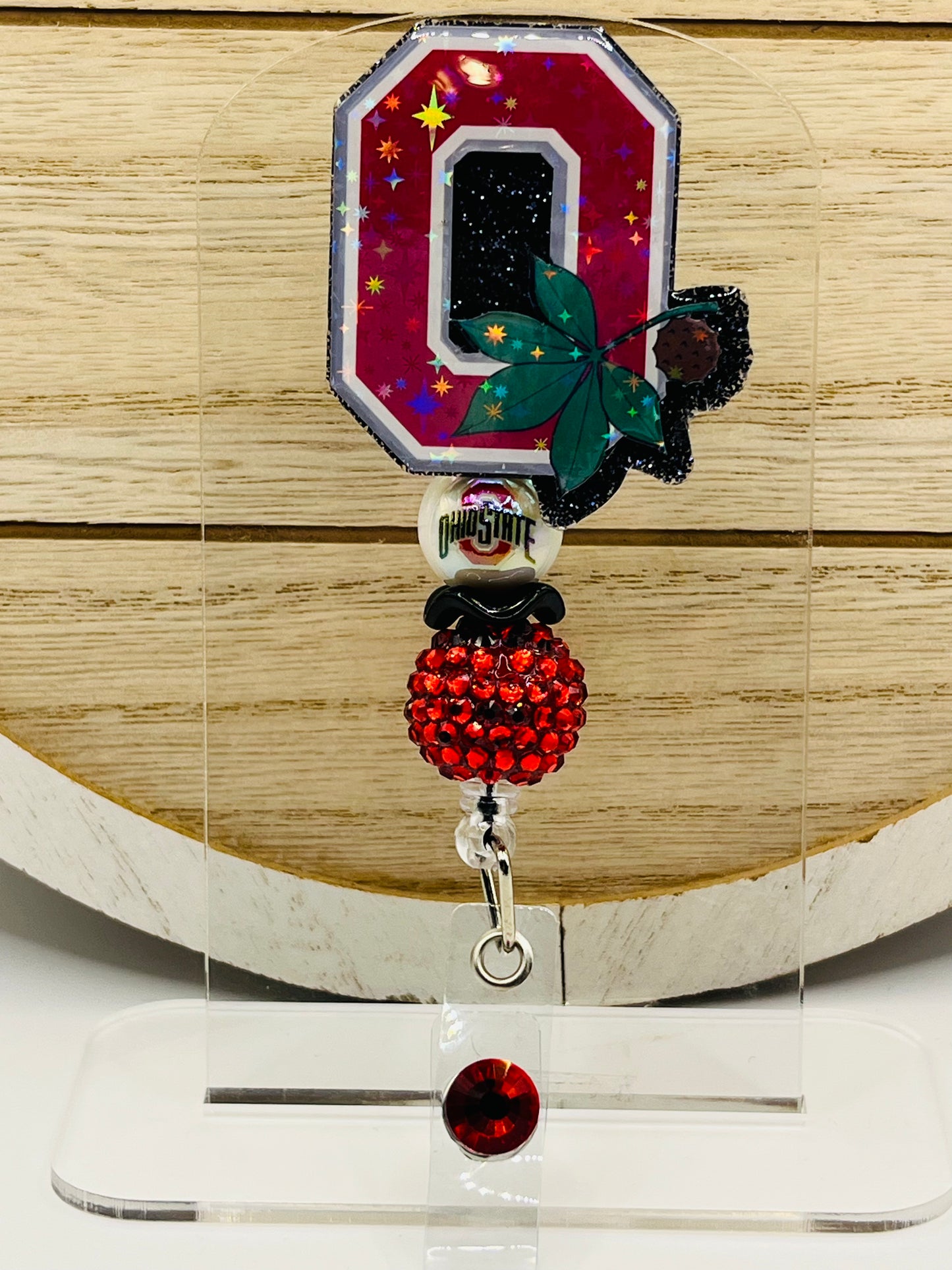 OSU Buckeye- Black Glitter