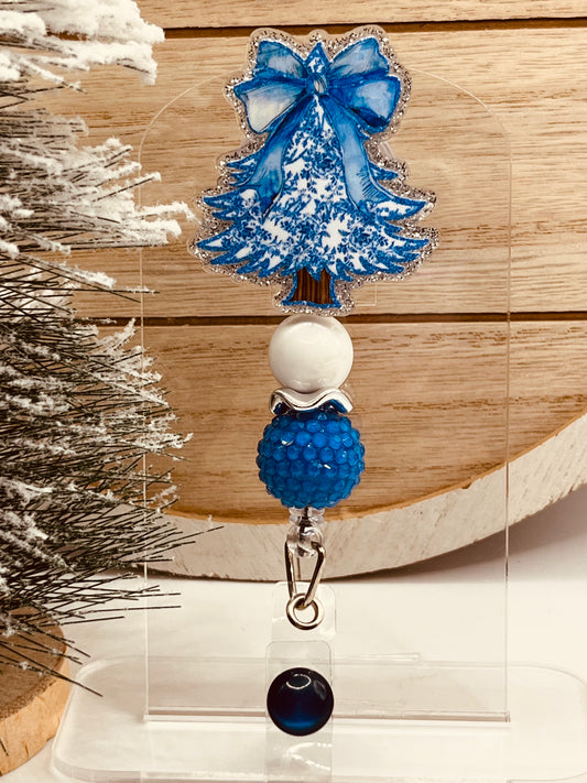 Blue Floral Christmas Tree