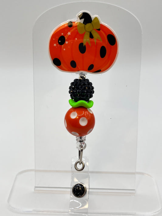 Pumpkin- Black Polka Dot