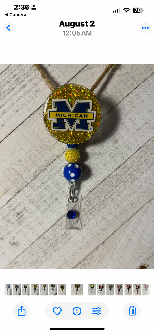 Michigan-Blue Polka Dot