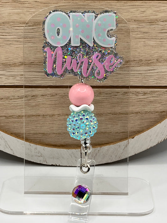 ONC Nurse-Blue Polka Dot